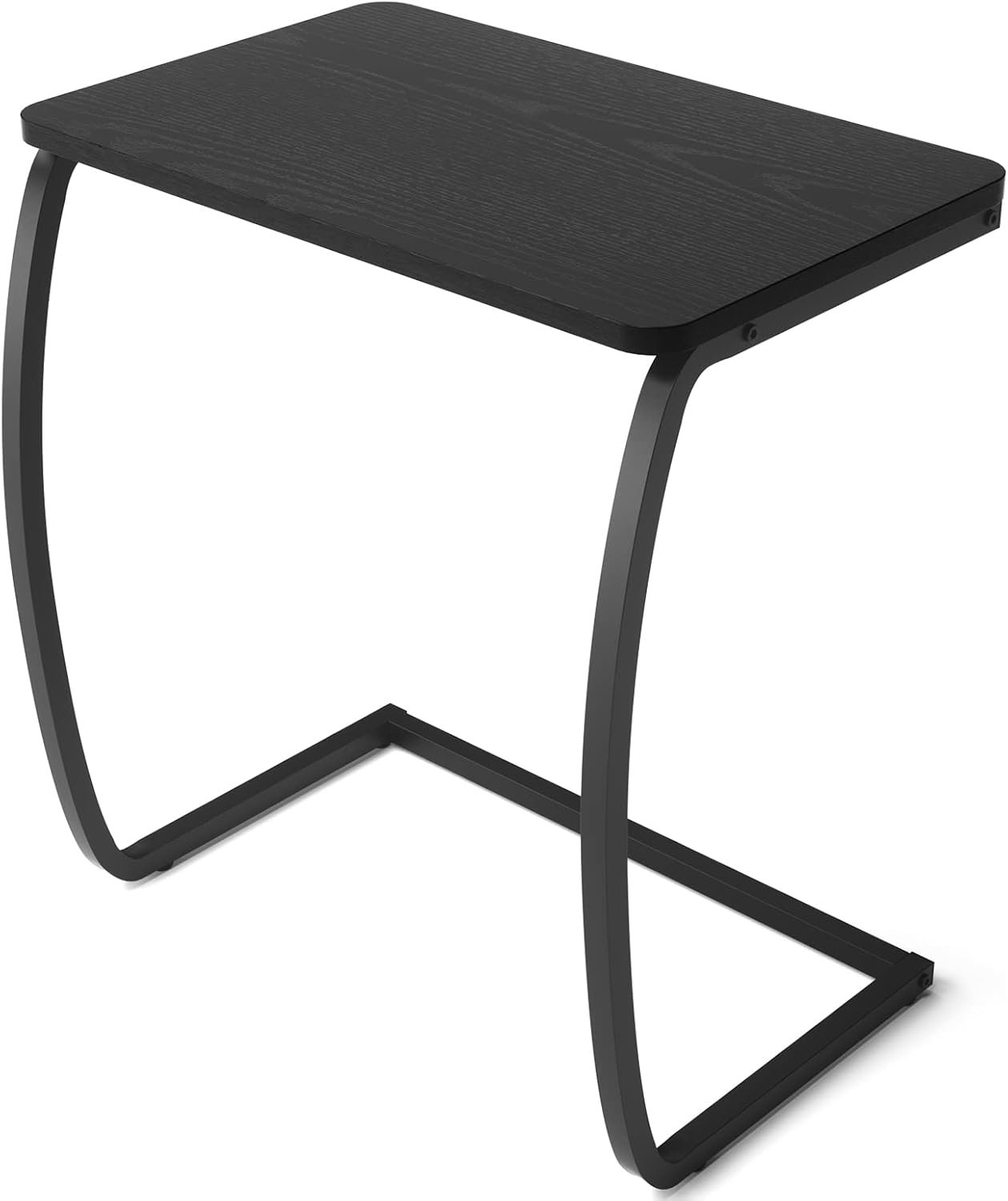 SRIWATANA Walnut C Shaped Side Table, Vintage End Table for Sofa Couch Bed