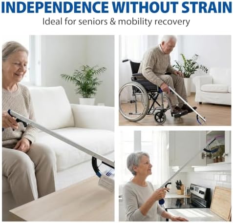 Blue Jay 26" Reacher Grabber Tool for Seniors - Lightweight Trash Picker Upper & Pick Up Stick with Magnetic Tip - Long Reach Mobility Aid for Wheelchair & Surgery Recovery