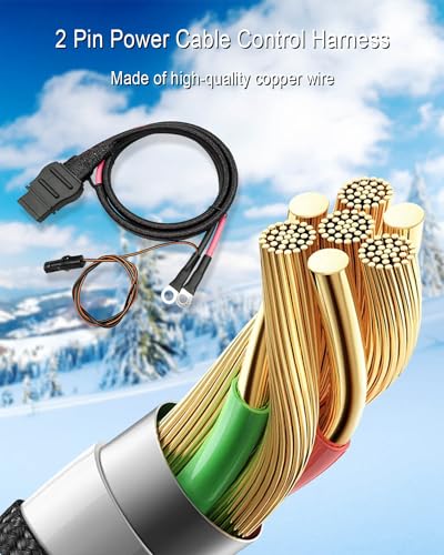 2 Pin Battery Cable Wire Harness Fit for Western Fisher 63411, Truck Side | Compatible with Straight Blade Snow Plow before 2011