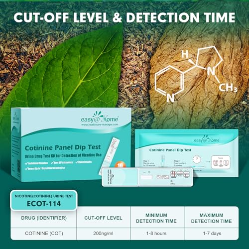 Easy@Home 25 Pack Nicotine Urine Test Strips, Cotinine Urine Screen Test