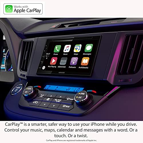 KENWOOD DDX5707S Double Din DVD Car Stereo with Apple Carplay and Android Auto, 6.8 Inch Touchscreen, Bluetooth, Backup Camera Input, Subwoofer Out