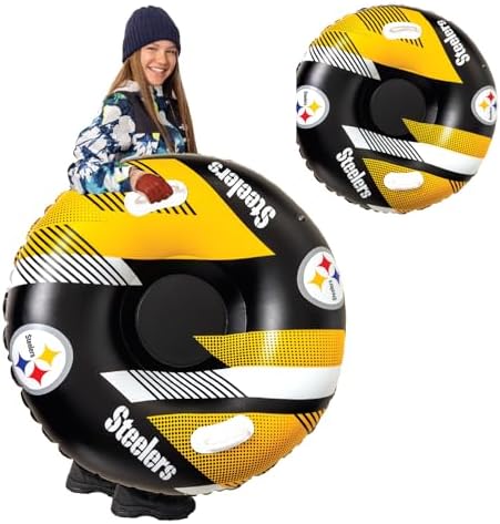 Big Mouth Inc NFL Snow Tube, Heavy Duty Inflatable Snow Sled for Winter Tubing, Ride-On Snow Tube with Handles for Kids and Adults, Outdoor Winter Fun and Football Fan Gifts