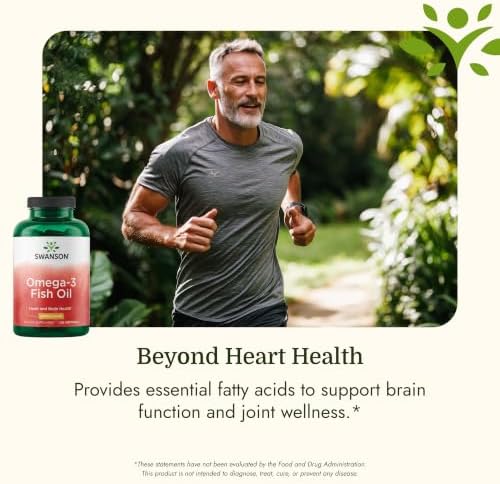 Swanson Omega-3 Fish Oil, 180 mg EPA + 120 mg DHA, 150 Softgels, Lemon | Heart, Brain, and Joint Support Supplement for Health-Conscious Adults, Provides Essential Fatty Acids EPA and DHA