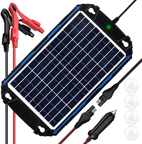 SUNER POWER Waterproof 12W 12V Solar Battery Charger & Maintainer Pro, Built-in UltraSmart MPPT Charge Controller