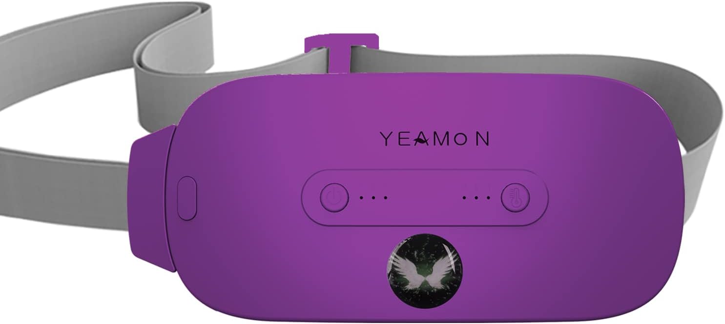 Portable Cordless Heating Pad, Electric Waist Belt Device, Fast Heating Pad with 3 Heat Levels and 3 Massage Modes, Back or Belly Heating Pad