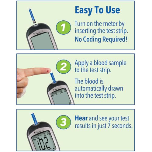 PRODIGY AutoCode Blood Glucose Monitoring System, Talking Meter, No Coding, Adjustable Depth Lancing Device, Twist Top Lancets 28G (10ct)
