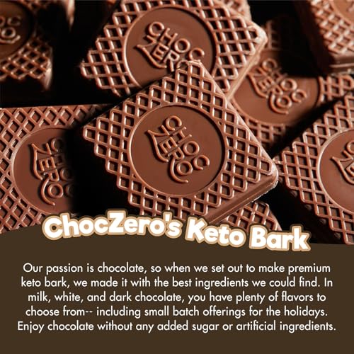 ChocZero Sugar Free Chocolate Candy with Hazelnuts, 4 Pack | No Sugar Alcohols, Keto, Low Carb, High Fiber, Gluten Free, 32 Total Candy Squares