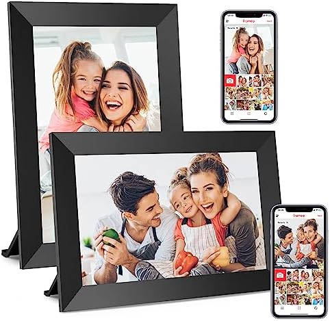 BIGASUO Digital Picture Frame, 10.1" Frameo Digital Frame WiFi with 32GB Memory, 1280x800 IPS Touch Screen