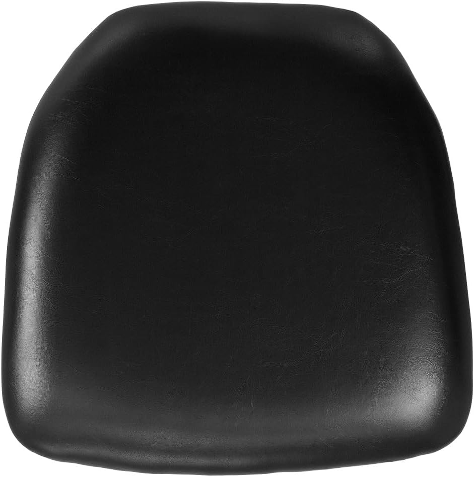 Flash Furniture Hard Black Vinyl Chiavari Chair Cushion | Fits Chiavari Chairs, Weddings And Banquet Events, Hard Foam, Wipe-Clean Vinyl