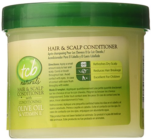 TCB Naturals Conditioner Hair & Scalp Olive Oil & Vitamin-E Jar, 10 Ounce
