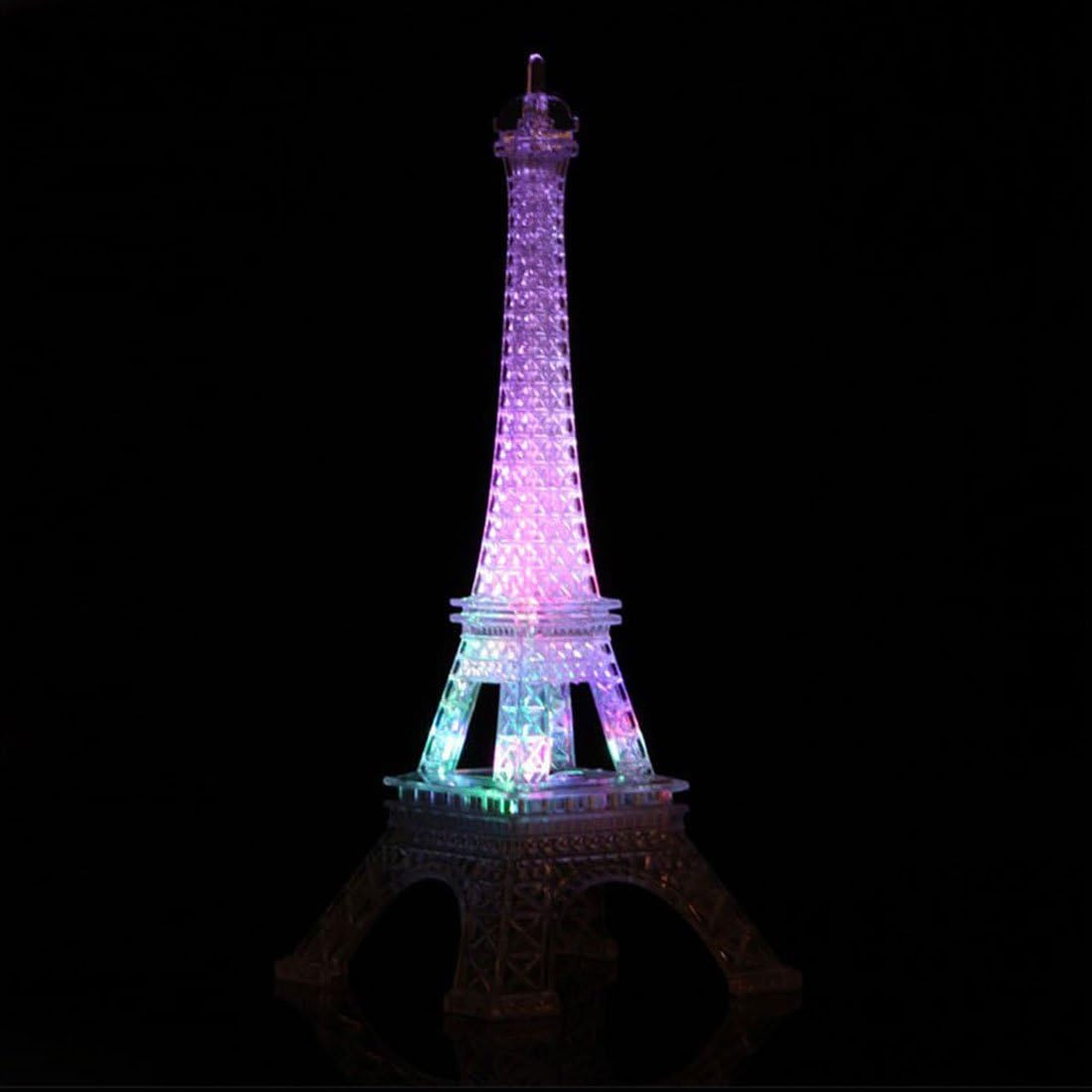 GARASANI 10" Colorful Eiffel Tower Lighting Desk Bedroom Decoration LED Lamp (10 Inch)
