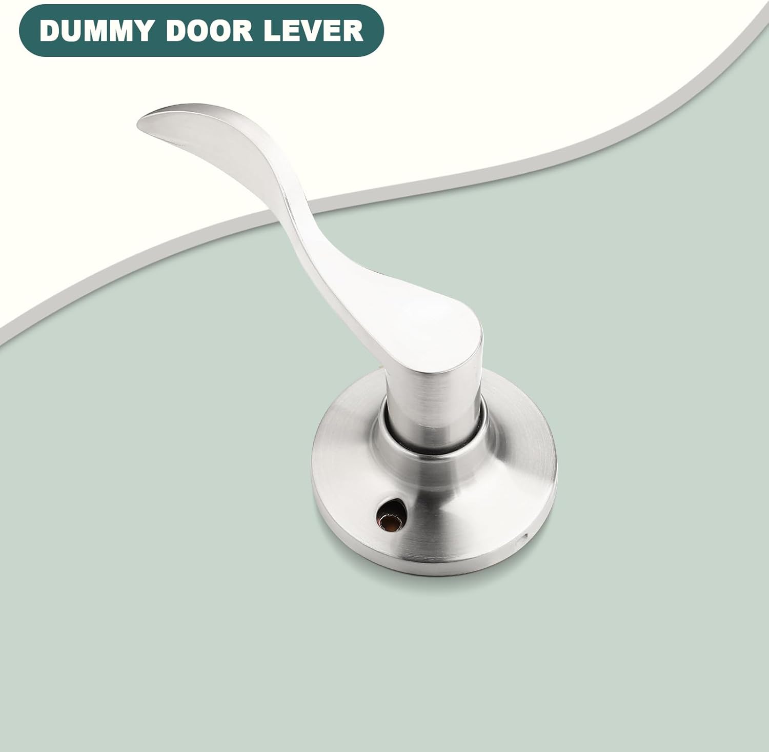 GOBEKOR 1 Pack Privacy Door Levers Brushed Nickel Lever Door Handles Interior for Bedroom and Bathroom Door Locks Wave Door Handles