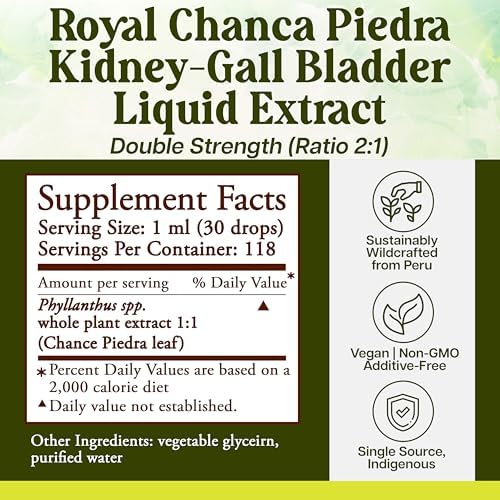 Whole World Botanicals Royal Chanca Piedra – Kidney & Bladder Support – Herbal Supplement – Liquid Extract 4 oz – Traditional Amazon Herb