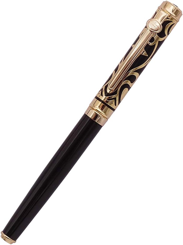 Duke Fude Nib Fountain Pen Medium to Broad Nature Mother Pearl on Cap with Pen Pouch sketching Art Drawing Signature Calligraphy Pen Case Set