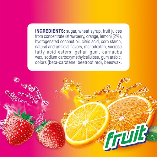 Mentos Fruit Chewy Mint Candy Roll, Mixed Fruit Flavors, Valentine's Day Candy for Parties & Favors, 14 Pieces Per Roll (Pack of 6) | Individually Wrapped Candy for Kids & Adults, Bulk Candy, Great for Parties, Birthdays, Holidays