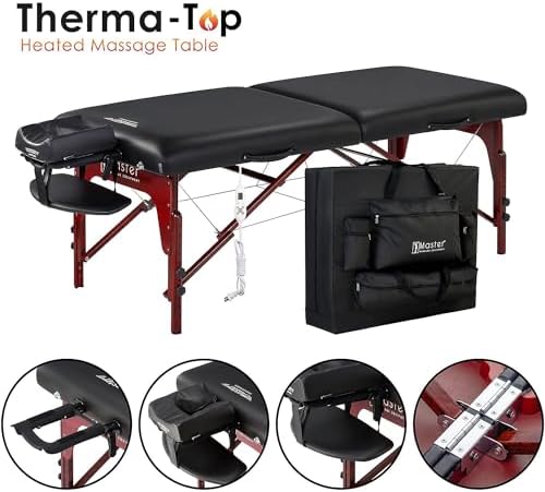 31" Montclair ThermaTop™ Master Massage Portable Massage Table with Memory Foam, Reiki Panels