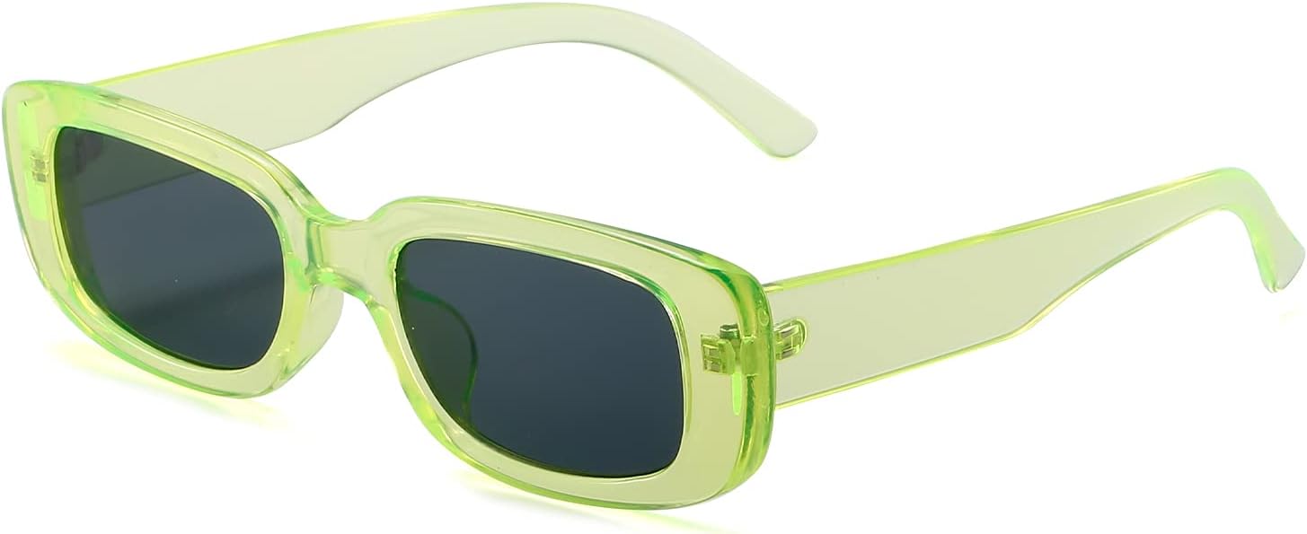 BUTABY Rectangle Sunglasses for Women Retro Driving Glasses 90’s Vintage Fashion Narrow Square Frame UV400 Protection