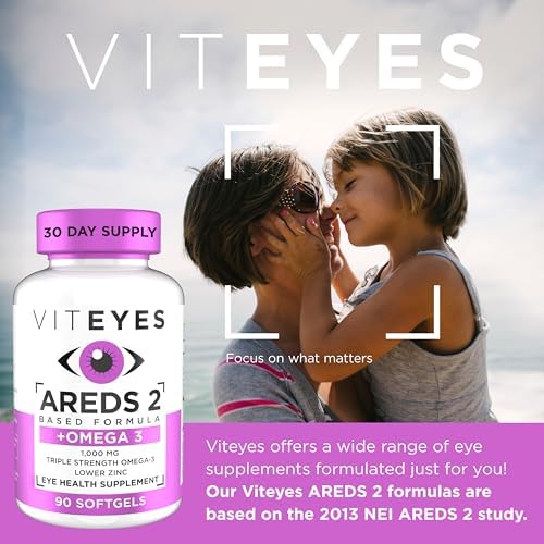 Viteyes AREDS 2 + Omega-3 Macular Support Softgels, Plus Triple Strength Omega-3 (650 mg EPA, 350 mg DHA) for Heart Health & Eye Health, Eye Vitamins, Vision Supplement, 270 Softgels