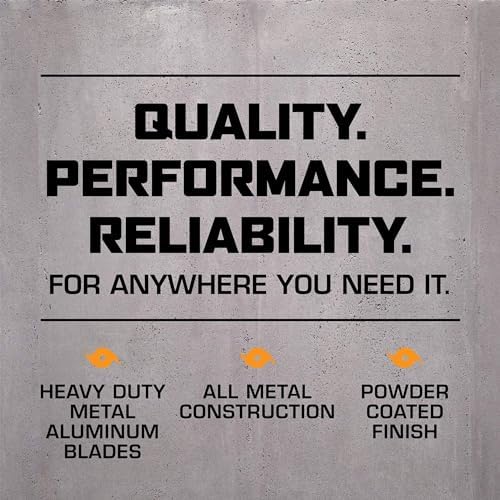 Hurricane Pro High Velocity Metal Blade Floor Fan, 3 Speeds, Black, 20in | Corded Electric Air Cooling Unit w/ 5300 CFM Airflow for Home, Greenhouses