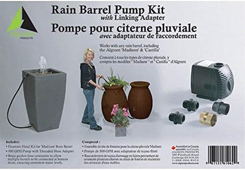 Algreen 500GPH Watering System Pump + 80 Gallon Rain Water Collection Barrel