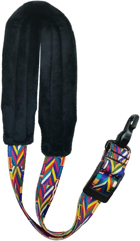 Saxophone Strap Rainbow Style Soft Padded Alto Tenor Bari Soprano Sax Neck Harness