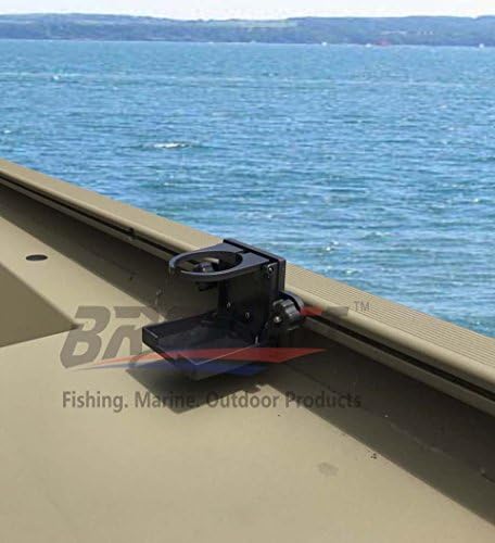 Brocraft Folding Cup Holder for Tracker Boat Versatrack System/90 Degree Lund Sport Track-Black(Generation 2)