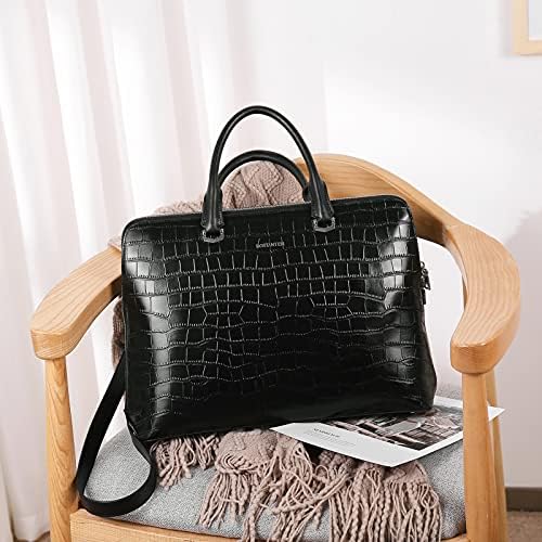 BOSTANTEN Briefcase for Women Leather 15.6 inch Laptop Shoulder Bag Office Work Crossbody Handbag
