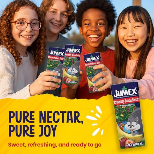 Jumex Apple Nectar Juice Boxes for Kids - Apple Juice Box with Straw - Mini Drinks for Kids - Made with Fresh Fruit Puree Concentrate - School Snacks & Smoothie Mix - 6.76oz, 24 Pack