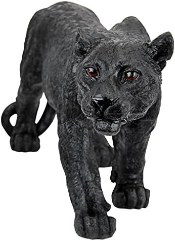 Design Toscano Shadowed Predator Black Panther Garden Statue, Medium 26 Inch, Polyresin, Black