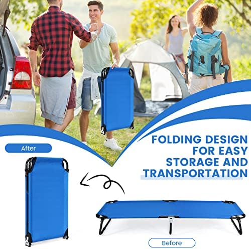 Goplus Folding Camping Cot, Sleeping Cots for Adults Kids