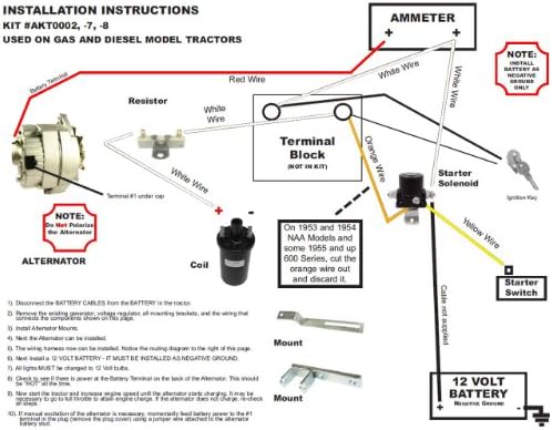 RAREELECTRICAL New Alternator Conversion Kit Compatible With Ford Naa | Golden Jubilee 501 641 651 681 701 841 851 881 901 Tractor 12V 75A One-Wire
