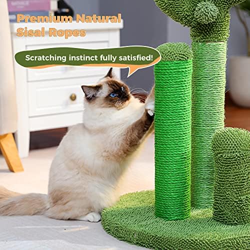 PAWZ Road Cactus Cat Scratching Post 23”Cat Scratcher with Toy Ball