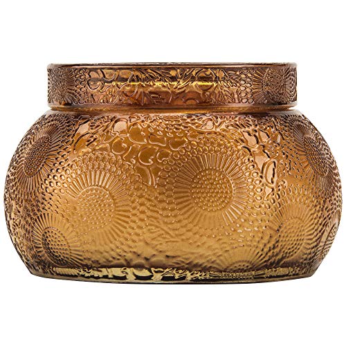 Voluspa Baltic Amber Candle | 14 Oz. | 50 Hour Burn Time | Embossed Glass Chawan Bowl | Coconut Wax and Natural Wicks for a Cleaner Burn | Vegan