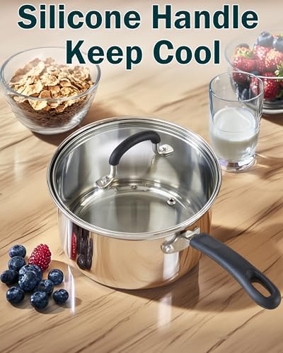 Cook N Home Professional Stainless Steel Cookware Set, 10-Piece | Pots and Pans Kitchen Cooking Set with Stay-Cool Handles, Induction Ready