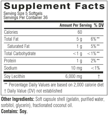 Swisse Soy Lecithin 1200mg Softgels Capsules | Maintains Liver Health and Function * | Supports Fat Metabolism * | Choline Lecithin Supplement 1200