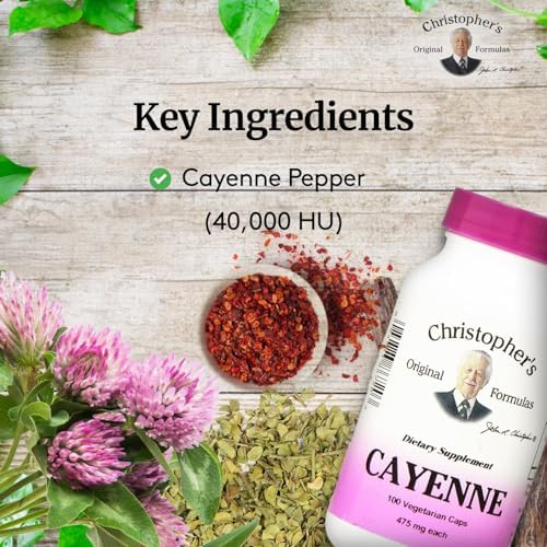 Christopher's Original Formulas Cayenne Formula, Natural Herbal Supplement, 100 Caps