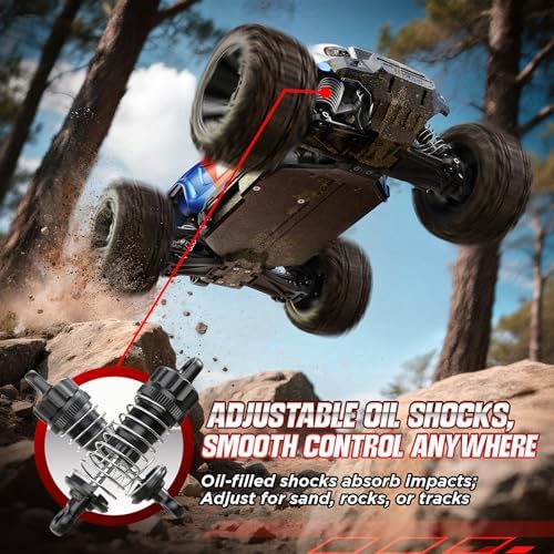 UDIRC Fast RC Cars for Adults, Upgradable 56 MPH, Heavy Duty RC Truck, 4X4 Off Road All Terrain 2.4Ghz RTR 1:16 Remote Control Car