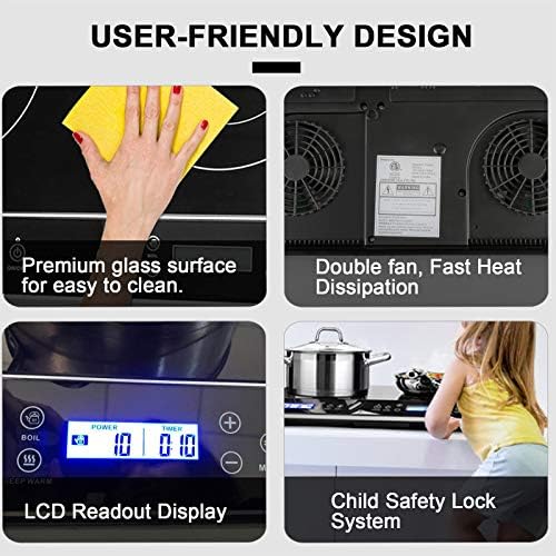 Duxtop LCD Portable Double Induction Cooktop 1800W Countertop Burner 9620LS