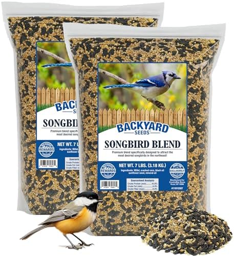 CountryMax Backyard Seeds Songbird Blend Mixed Bird Seed - Attracts Bluebirds, Cardinals, Chickadees (7 Pounds)