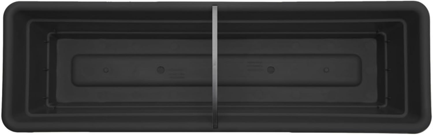 Bloem Dura Cotta Window Box Planter: 24" - Terra Cotta - with Tray, Weatherproof Resin Box, Removable Tray for Indoor & Outdoor Use, Gardening, 3 Gallon Capacity
