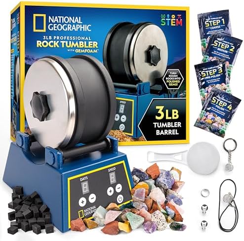 National Geographic 3 Lb. Rock Tumbler Kit for Kids and Adult Beginners