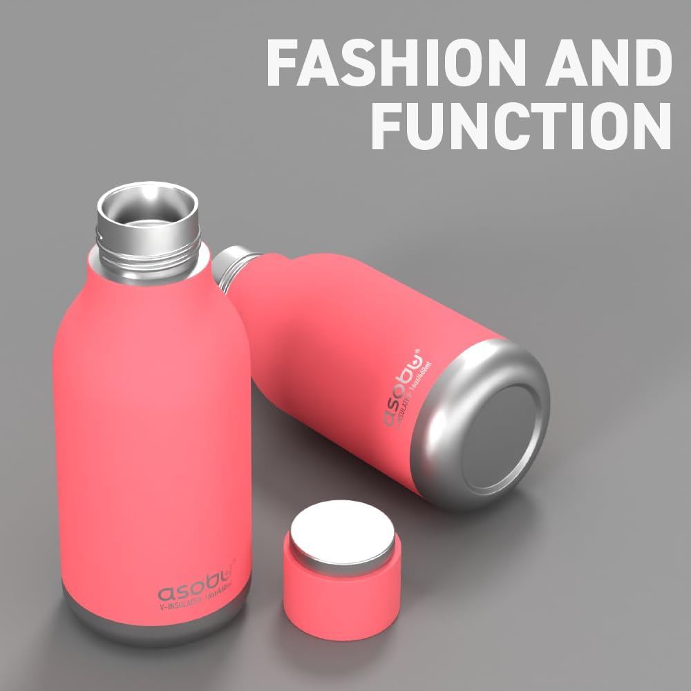Urban Insulated and Double Walled Stainless Steel Bottle 16 Ounce by Asobu (Pastel Blue)