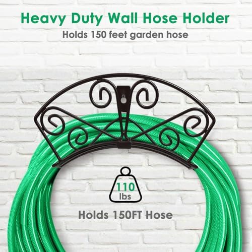 TomCare Garden Hose Holder, Heavy Duty 150 ft Capacity Hose Hanger
