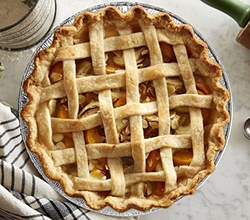 9" Aluminum Foil Pie Tins (25 Pack), Disposable Aluminum Pie Pans, Foil Pans for Baking, Cooking, Freezer Safe, Round Foil Pans