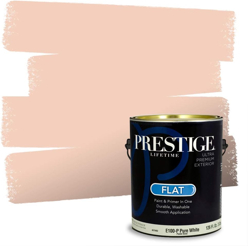 PRESTIGE Paints Exterior Paint and Primer In One, 1-Gallon, Semi-Gloss, Comparable Match of Sherwin Williams* Captivating Cream*