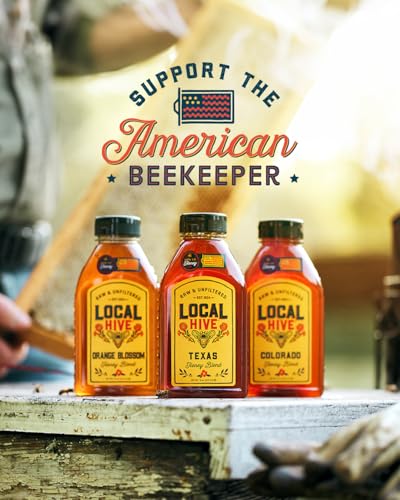 Local Hive Clover Raw & Unfiltered Honey, 100% US Honey, 16 oz | 100% pure, raw honey from US beekeepers | local floral notes | sweeten tea, coffee, baking, yogurt & breakfast