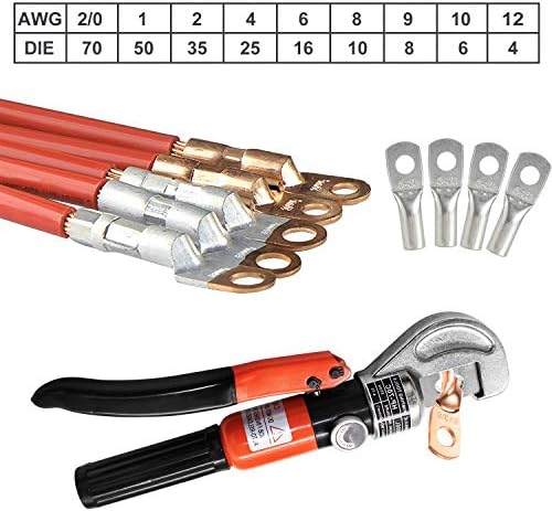 CKE Upgraded Hydraulic Cable Crimper Hand Tool for 1/8
