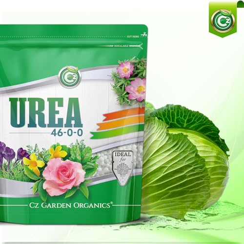 Urea Fertilizer 46-0-0 Made in USA - 5LB Plant Food for Indoor/Outdoor Flowers & Gardens - Promotes Lush Growth - Lettuce, Green Lawns, Fruit, Vegetables, Citrus Trees, Tie Dye Granules Prills