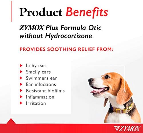 Zymox Advanced Formula Otic Plus Enzymatic Ear Solution for Dogs and Cats Without Hydrocortisone, 1.25oz