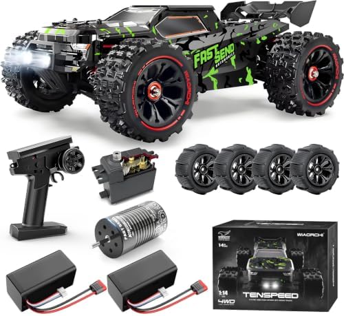 1/14 Brushless RC Cars for Adults Fast 50+ mph, RC Trucks 4x4 Offroad Waterproof, Electric Powered High Speed Remote Control Car